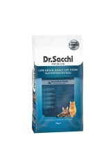 دكتور ساكي طعام قطط فاخر بسمك السلمون والتونة قليل الحبة 10 كجم