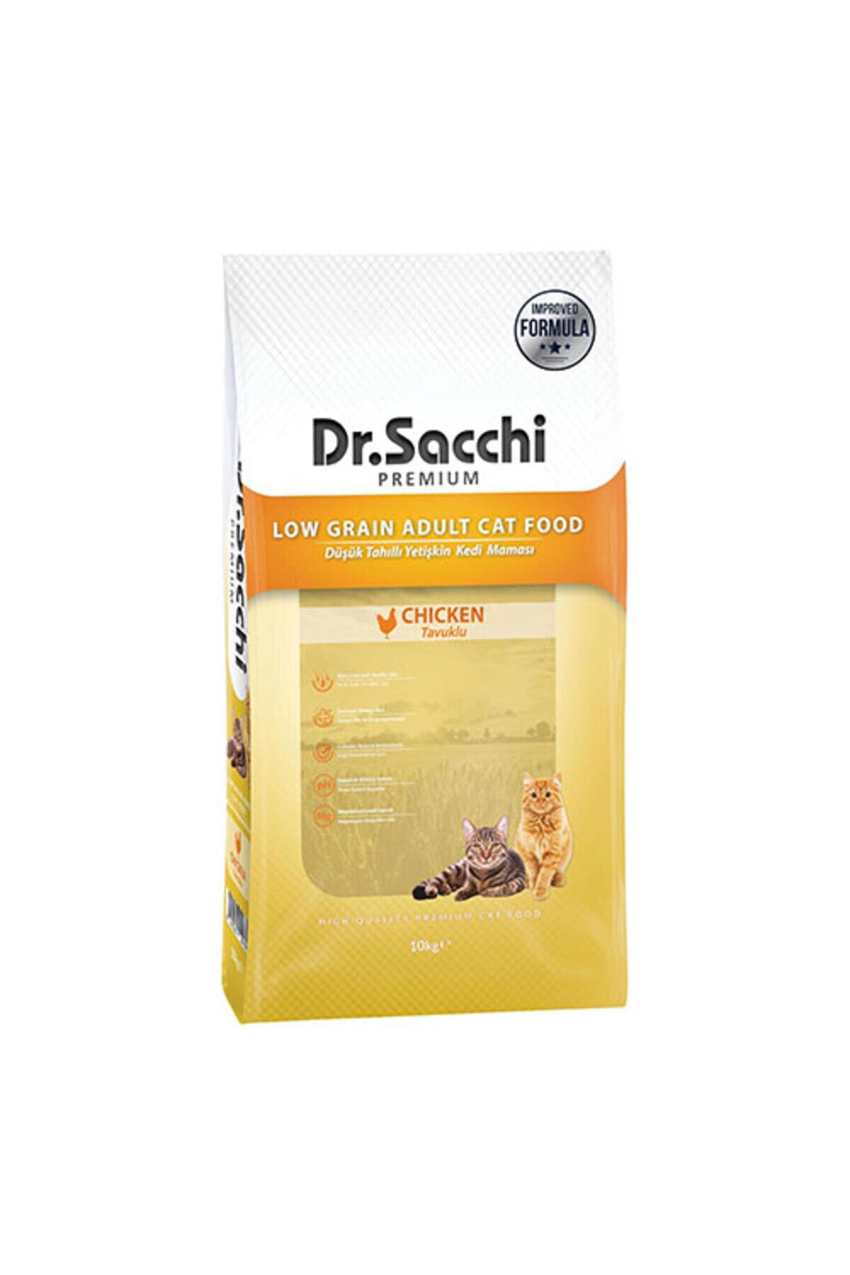 DR.SACCHİ DŞK TAHIL. TAVUKLU YTŞKN KEDİ MAMA 10 KG