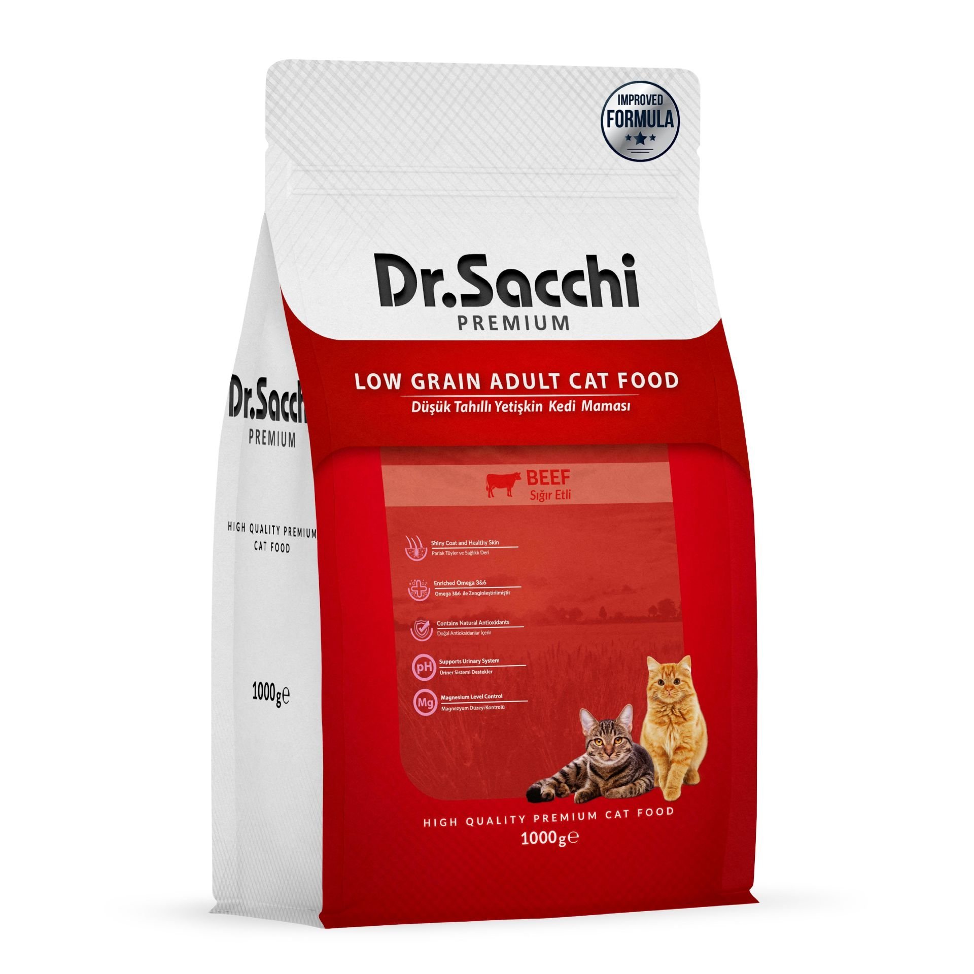 Dr.Sacchi Premium Low Grain Beef Cat Food 1 Kg