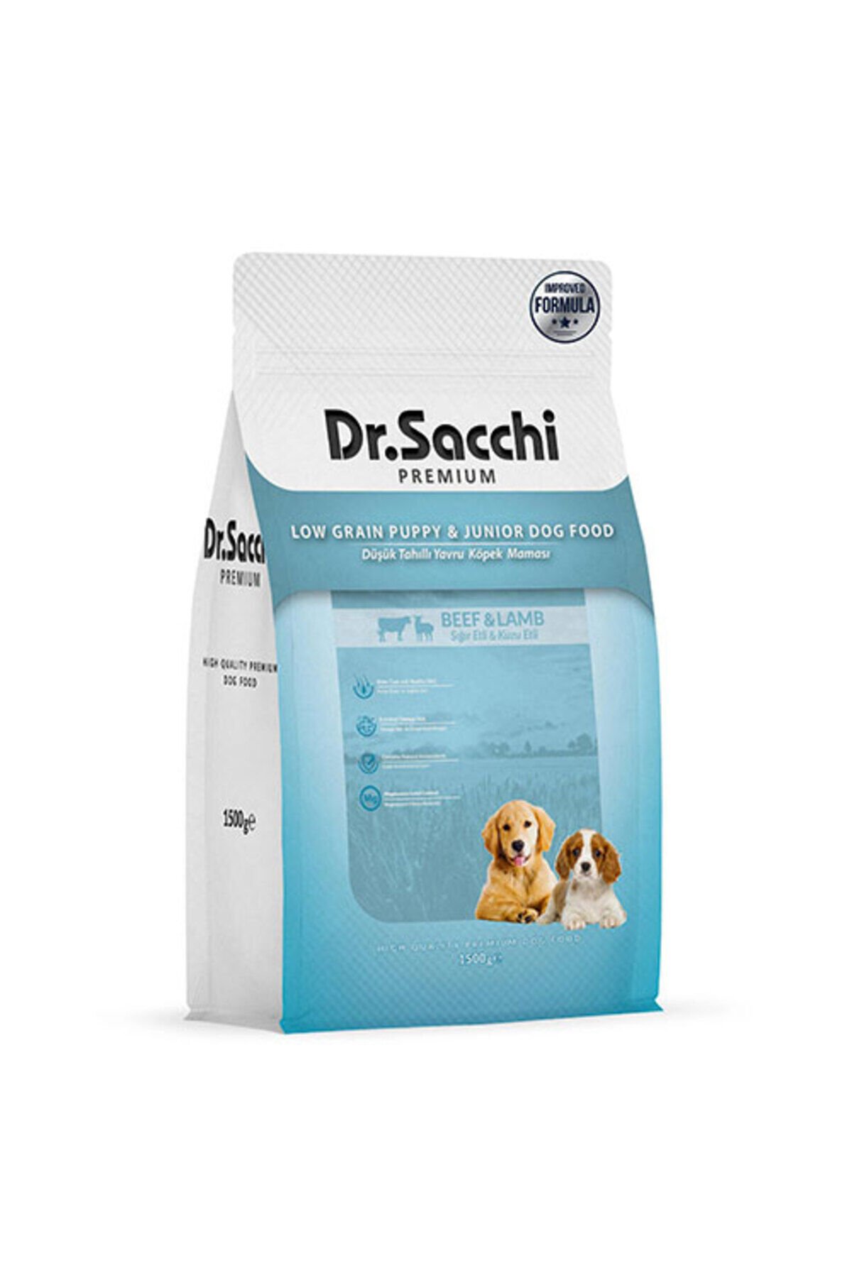 DR.SACCHİ DÜŞÜK TAHILLI YAVRU KÖPEK MAMASI 1,5 KG