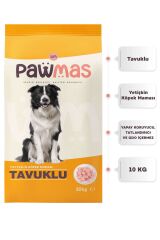 PAWMAS YETİŞKİN KÖPEK MAMASI TAVUKLU 10 KG