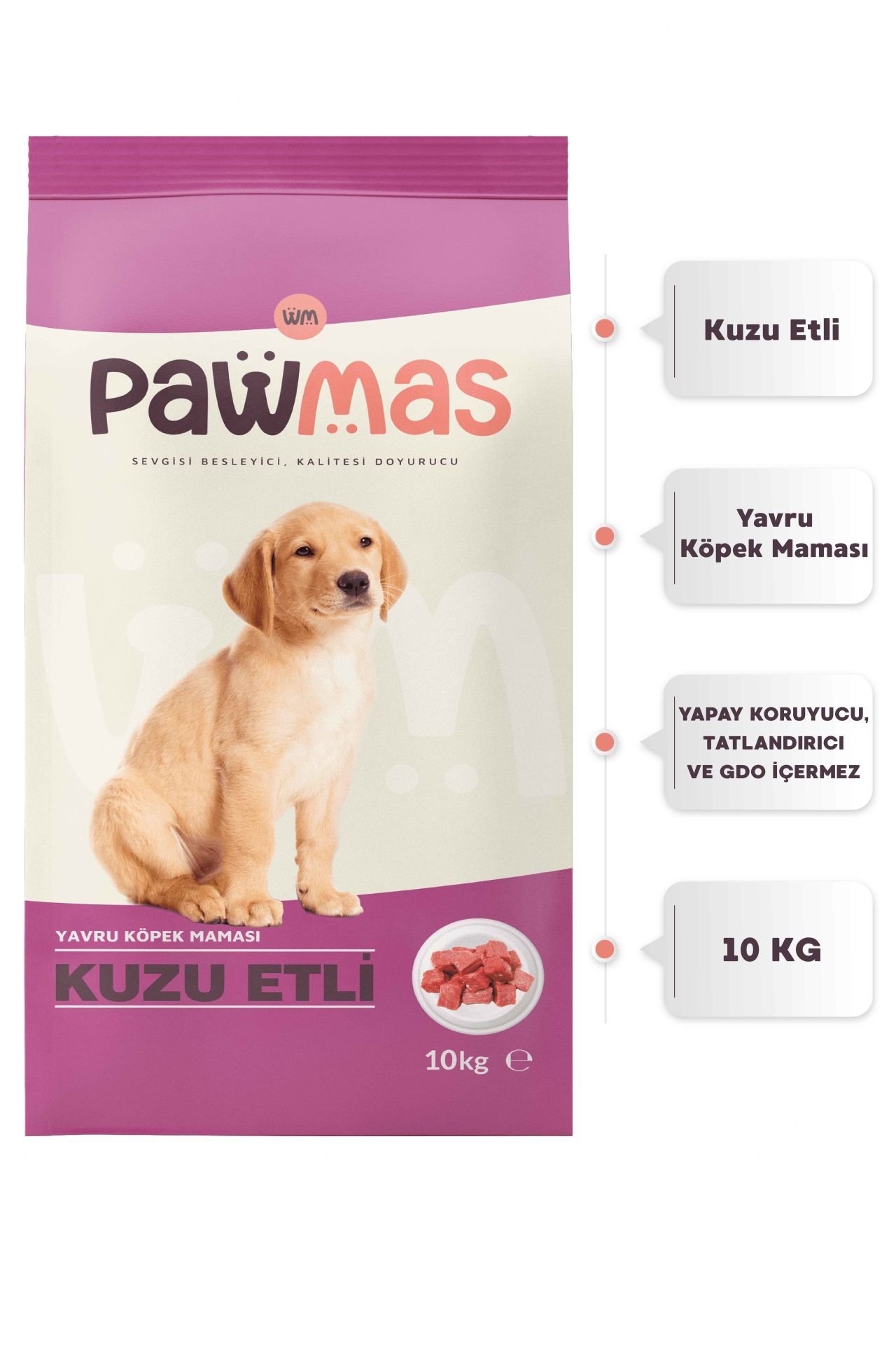 Pawmas Viande d'Agneau Nourriture pour Chiot 10 Kg
