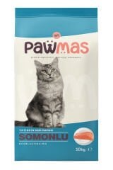 PAWMAS YETİŞKİN KISIR KEDİ MAMASI SOMON 10 KG