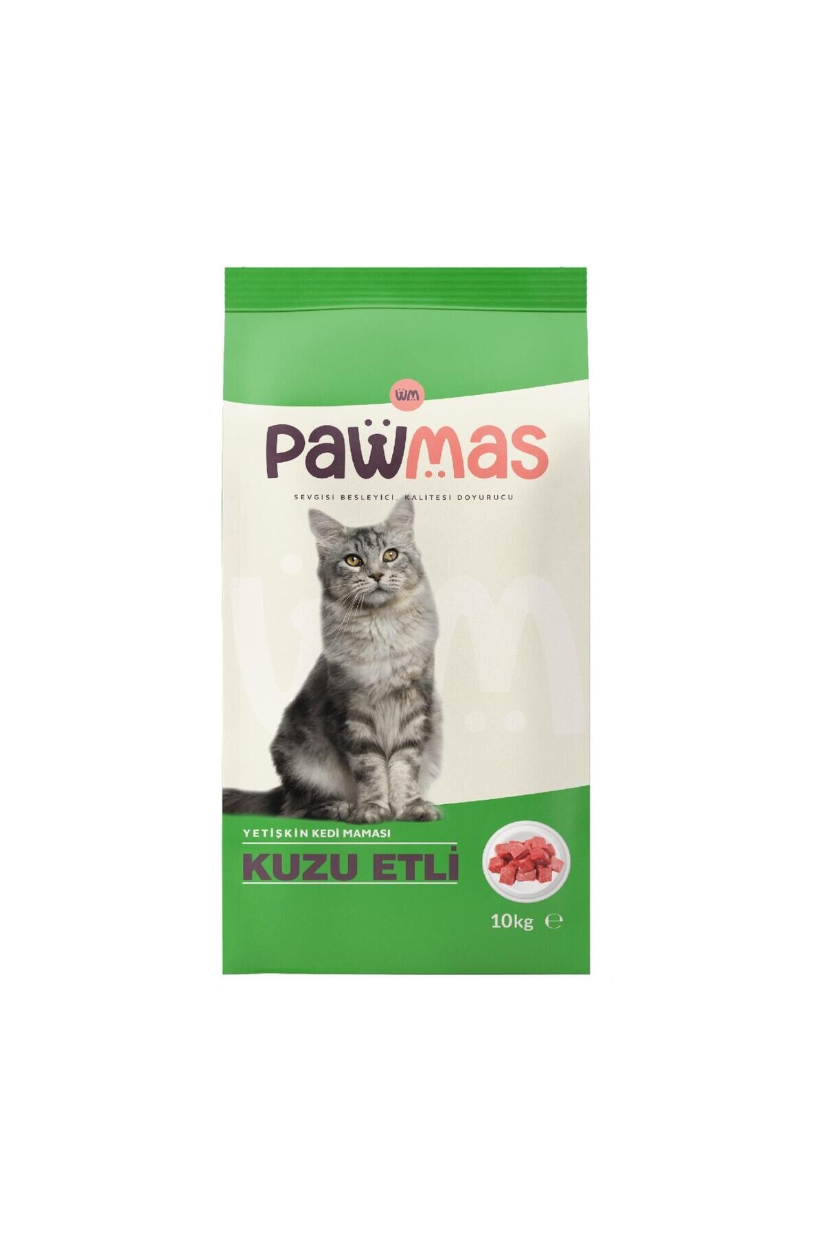PAWMAS YETİŞKİN KEDİ MAMASI KUZU ETLİ 10 KG