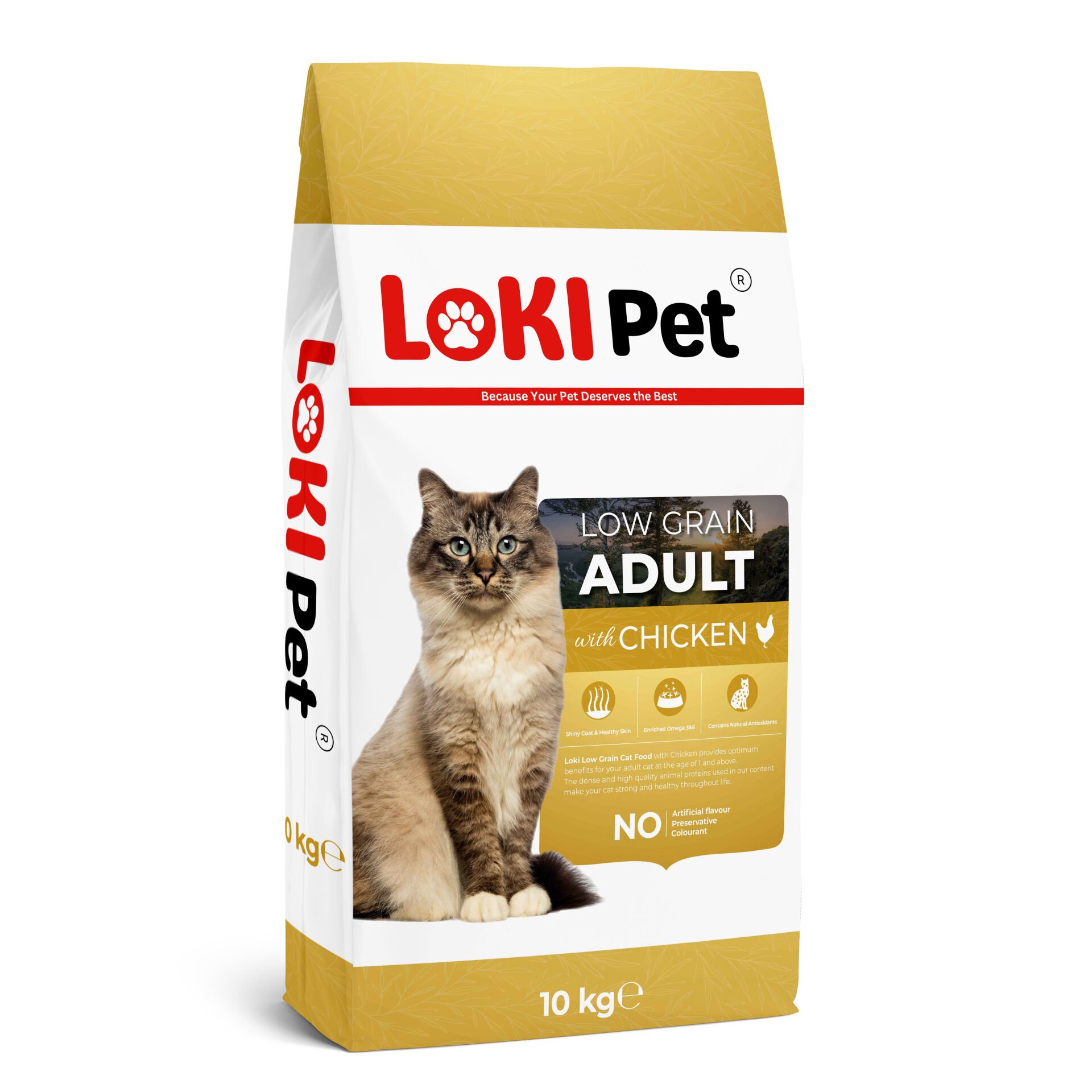 LOKİ PET DÜŞÜK TAH. TAVUKLU YET. KEDİ MAMA 10 KG
